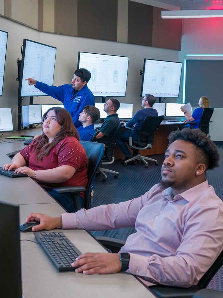 Student in control room.