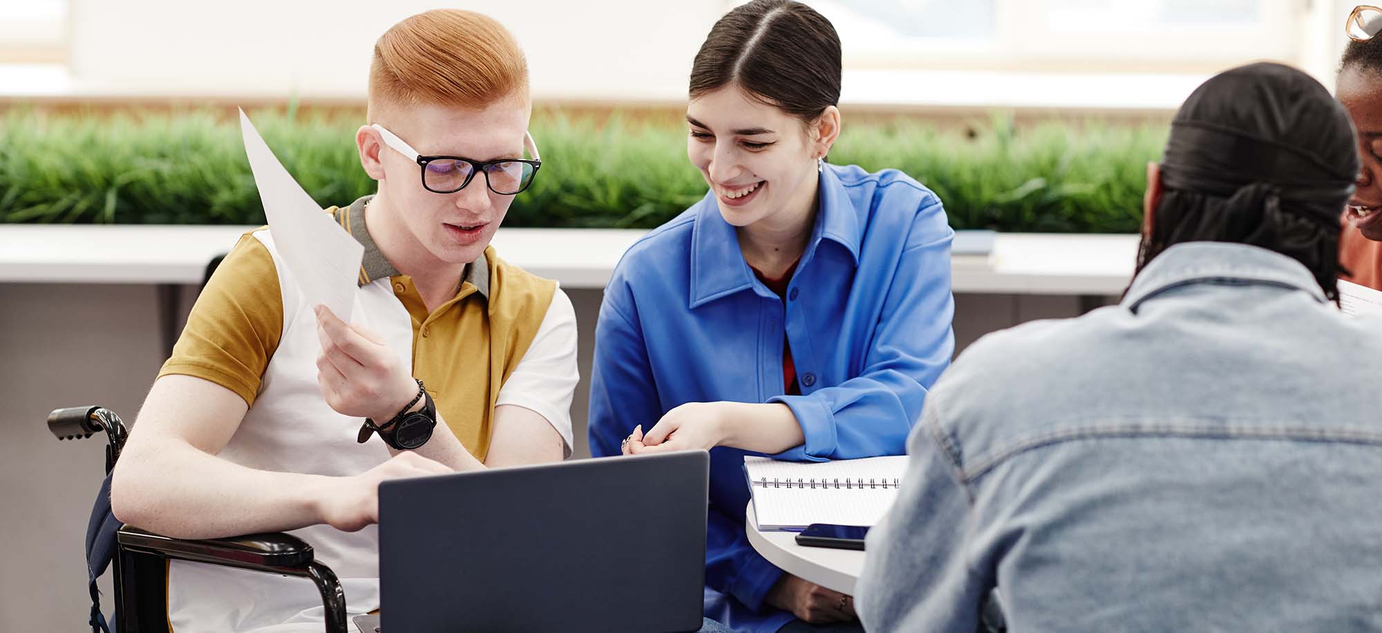 students talking