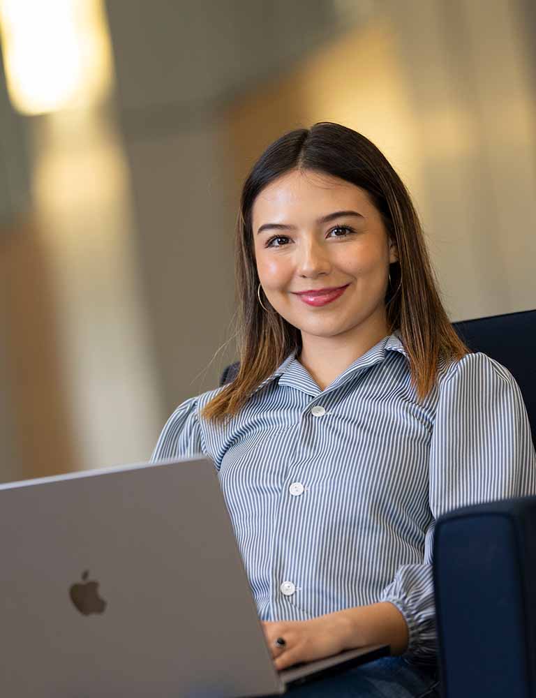 San Jacinto College Student with Laptop