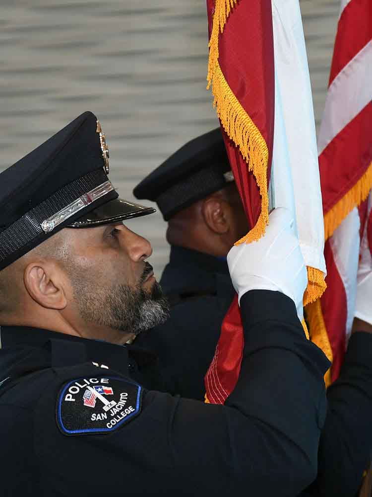 Officer with the Flag