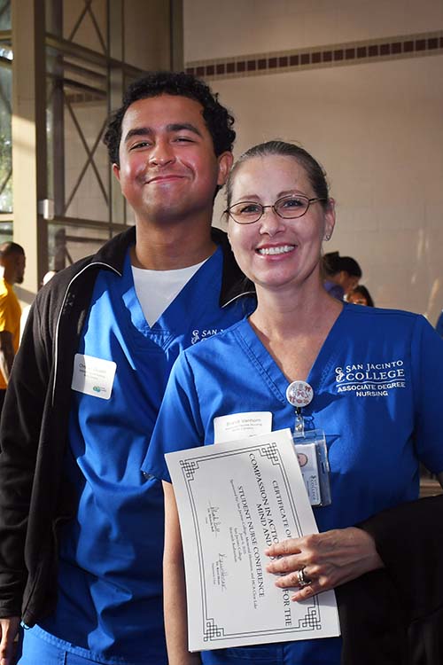 Nursing students registering for conference