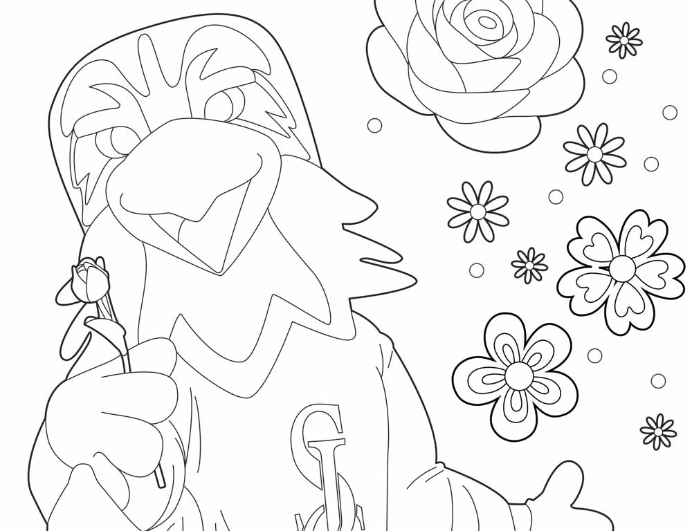 Poe Valentine Coloring Page 3